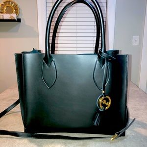 Varriale Black Leather Tote - Genuine Italian Leather